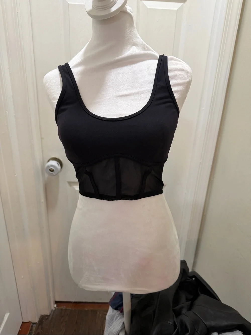 lululemon athletica Black Mesh-Accent Crop Tank